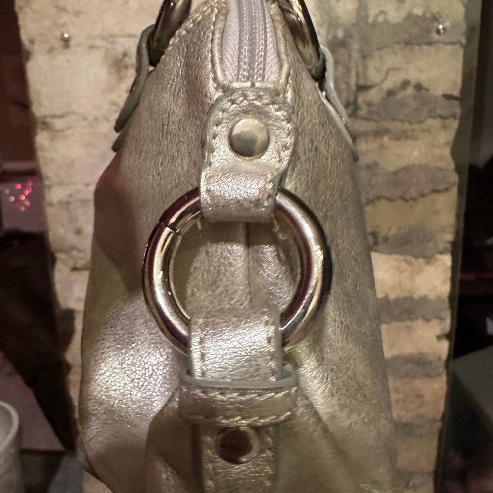 Tommy Hilfiger Metallic Brushed Silver Satchel Handbag - Picture 7 of 10